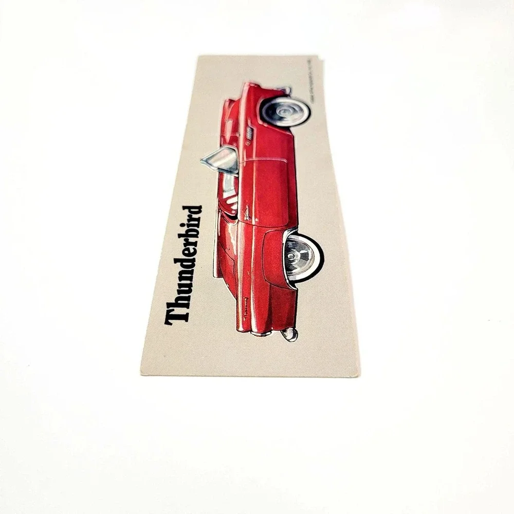 Vintage 80s red Thunderbird paper bookmark sports car 1988 Highsmith 32694